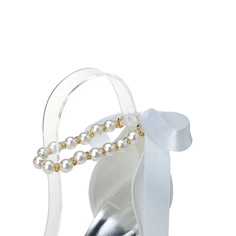 Туфли женские на высоком каблуке туфли-лодочки с открытым носком жемчужинами