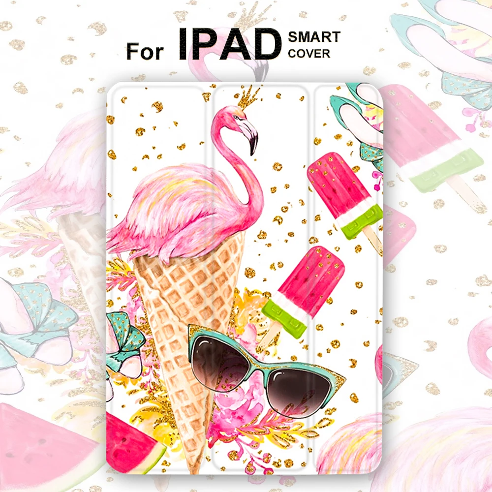 Mini5 Фламинго Чехол-книжка на магнитной застежке Чехол для iPad Pro 9,7 Air 3 10,5 11 мини-платье на возраст 1, 2, 3, 4, 5, планшетный чехол Мягкая задняя крышка для iPad 9,7