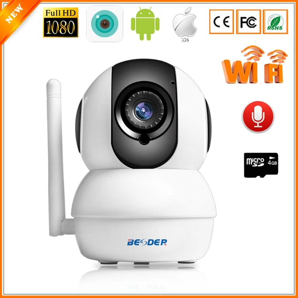 BESDER Smart мини панорамирования/наклона IP Камера s Wi Fi 1080 P купольную Беспроводной