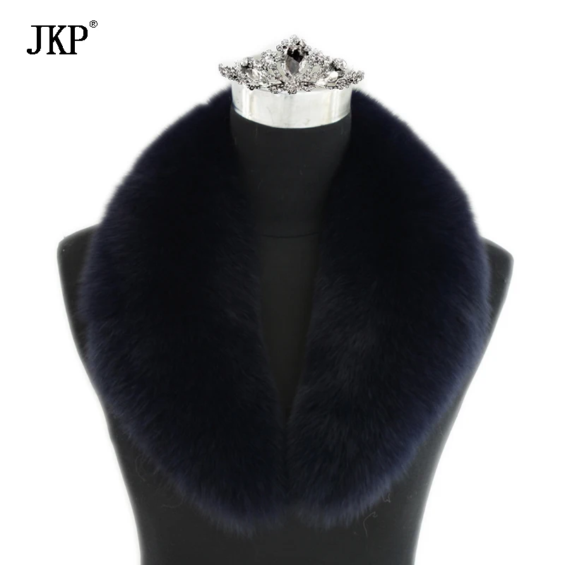 Jancoco Max 2021 новый длинный воротник из натурального Лисьего меха шарф для женщин и
