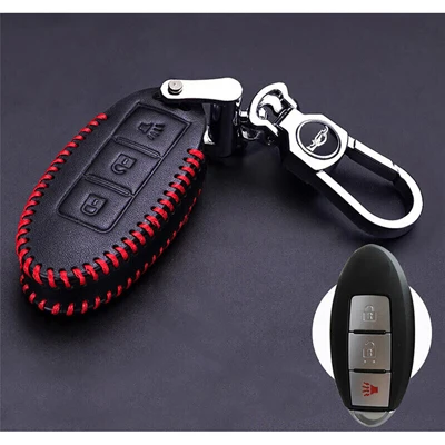 F RED Для NISSAN Altima муранского X-TRAIL TIIDA Sylphy, Teana Qashqai Sunny Qashqai 16 TIIDA Bluebird PU кожаный чехол для ключей автомобиля - Название цвета: F RED