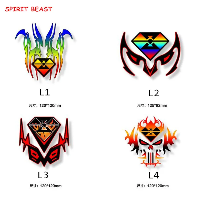 Светоотражающая мотоциклетная наклейка SPIRIT BEAST универсальная 3D на бак топлива и