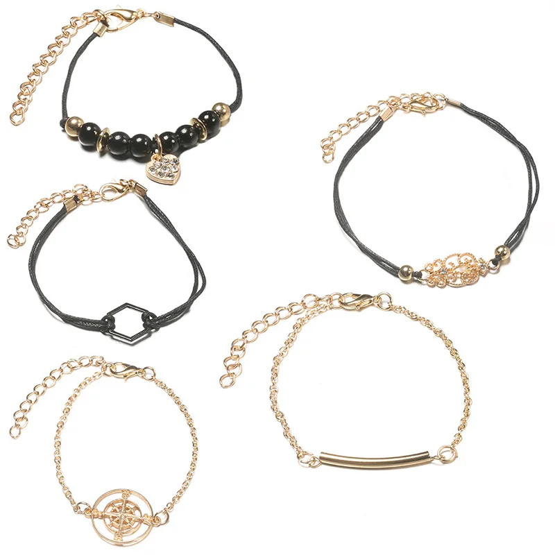 5 шт./компл. Boho компас Цветочное сердце из бисера драгоценный камень в виде