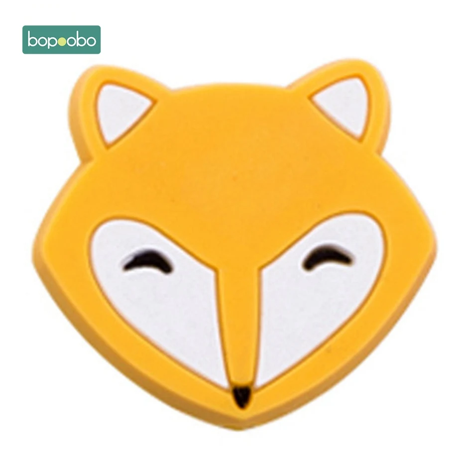 Yellow Fox Bopoobo 3 шт. силиконовые мини-лисички Силиконовые Прорезыватели для зубов пищевой класс силиконовые бусины, прорезыватель BPA бесплатно DIY кулон при прорезывании зубов - Цвет: Yellow Fox