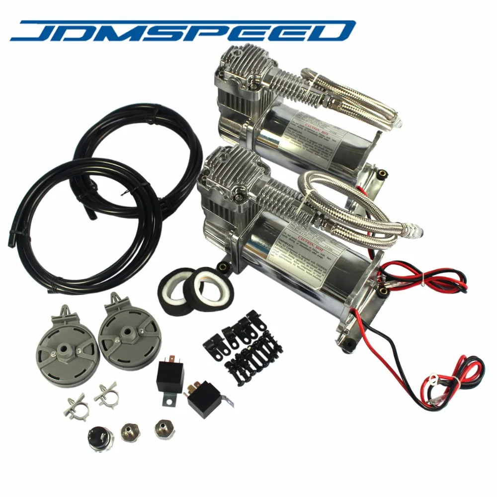 JDMSPEED воздушный компрессор комплект 440C 12 вольт Carmocar двойной хром 440C 200 PSI