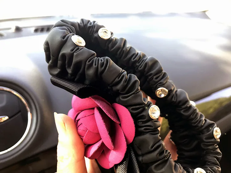 Украшение для зеркала заднего вида в виде цветка камелии|car mirror accessories|car accessories