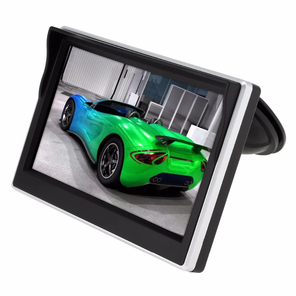 5 Inch TFT LCD 800*480 16:9 Screen Car Rearview Monitor 2 Way Video Input For Rear View Backup Reverse Camera DVD VCD | Автомобили и