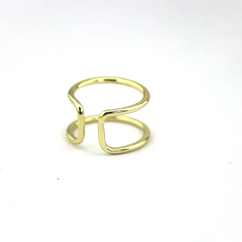 Wholesale 10pc/lot Simple Geometric Ring Adjustable Double Layer Lined 4 Colors For Choose Women Mens Anillos Mujer | Украшения и