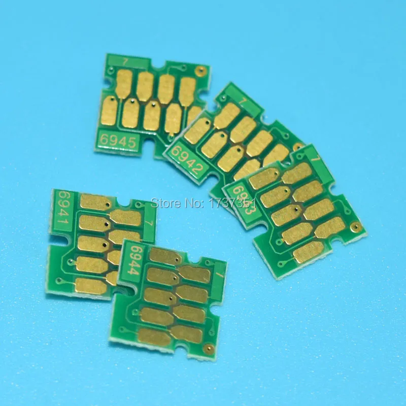 5 комплектов t6941 T6941 T6945 одноразового использования картридж чип для Epson Sure Цвет T5070