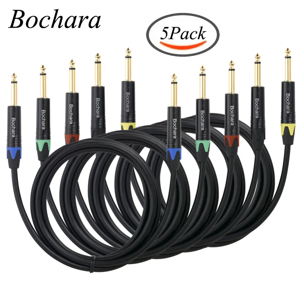 5 шт./упаковка Плетеный аудио кабель для гитары 1/4 дюйма 6 35 мм|Кабели VGA| |