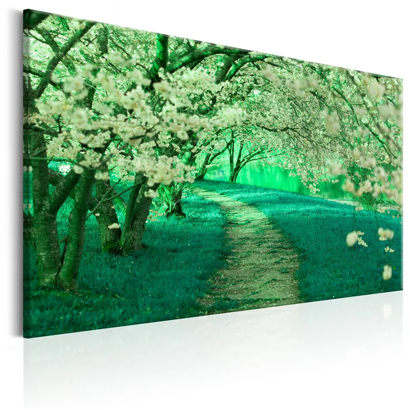 Wall Art печатает фотографии Спальня цельнокроеное платье вишня в цвету пейзаж