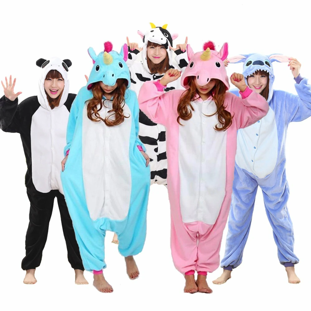 Косплэй Комбинезоны панда стежка Тоторо унисекс для взрослых Onesie Единорог