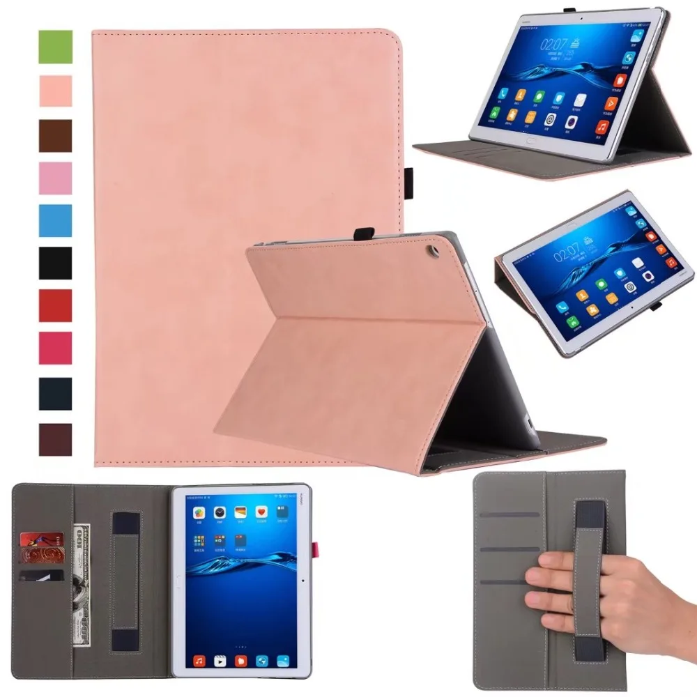 Smart Pu Leather Case for Huawei MediaPad M3 Lite 8.0 Tablet BTV-W09 Folio Cover w/ Hand Strap Stand Function Card Solt+pen | Компьютеры и