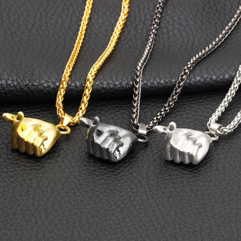 I Love You Hand Gesture Necklaces Creative Pendant Chain Necklace Hip Hop Men Statement Jewelry For Male Birthday Gift | Украшения и