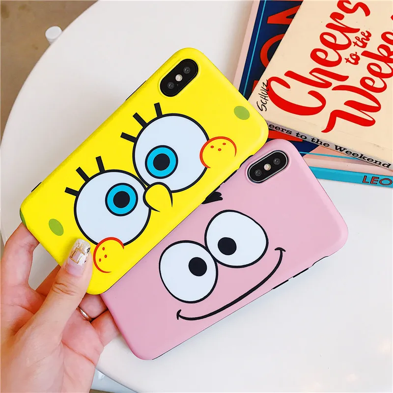 Американская анимация SpongeBob квадратных брюк чехол-бампер чехол для iPhone 6 S Plus 7 plus 8