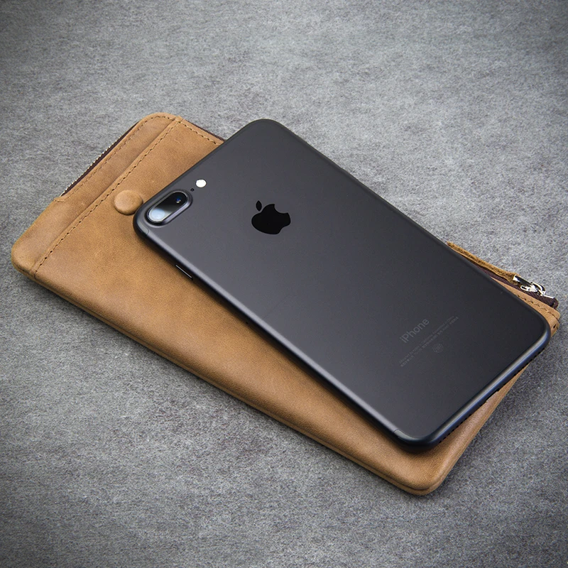 QIALINO Роскошный чехол бумажник для iphone 7/8 plus из натуральной кожи ручной работы iPhone