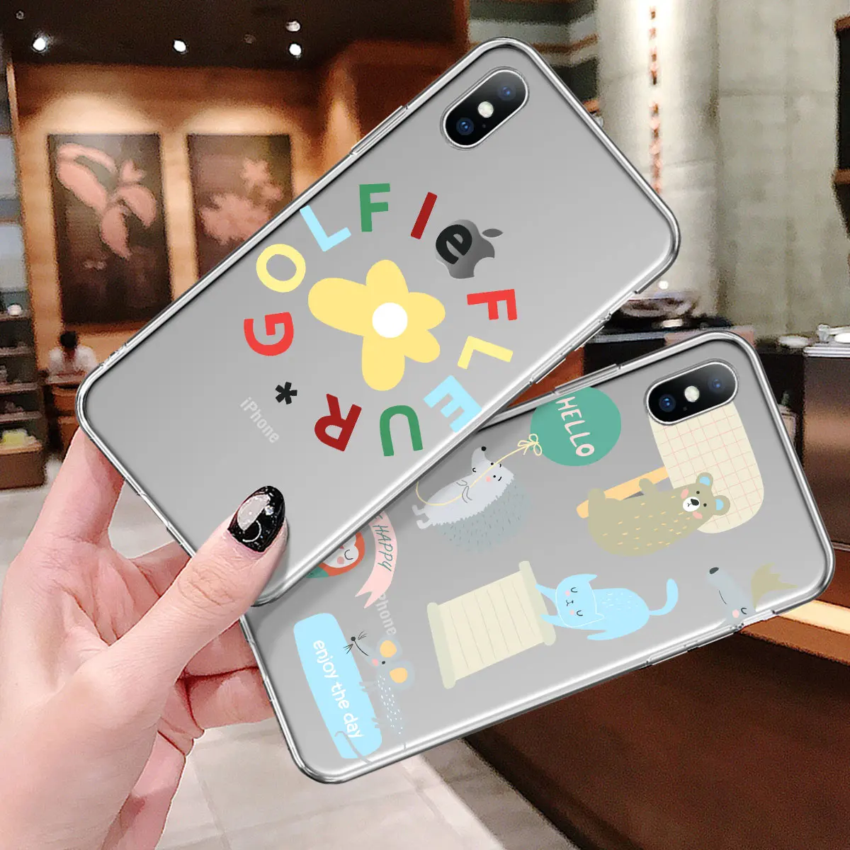 KJOEW на чехол для iPhone X 8 7 6 6s плюс XR XS Max милый мультяшный буквенный животные Ежик 5 5S