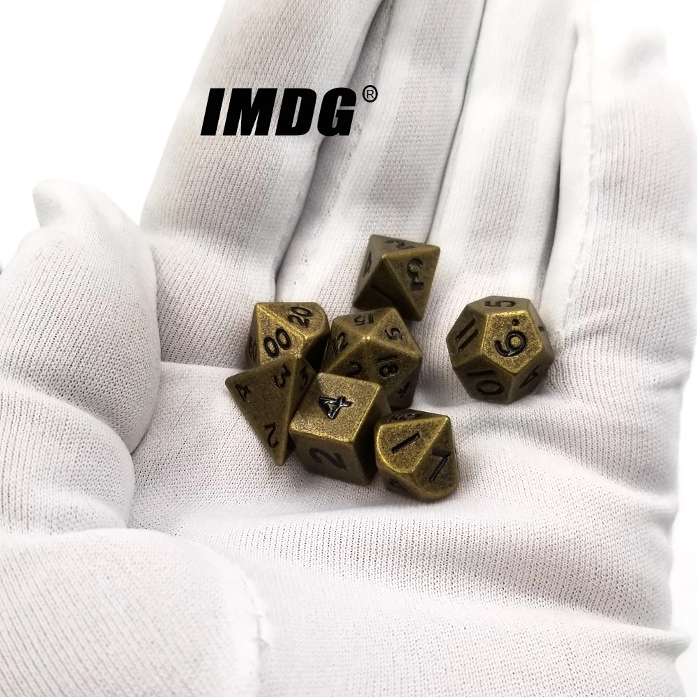 IMDG 7 шт./компл. мини ролевые игры кости многогранник металлические игральные кубики DND различных мелких цифровой игра в кости