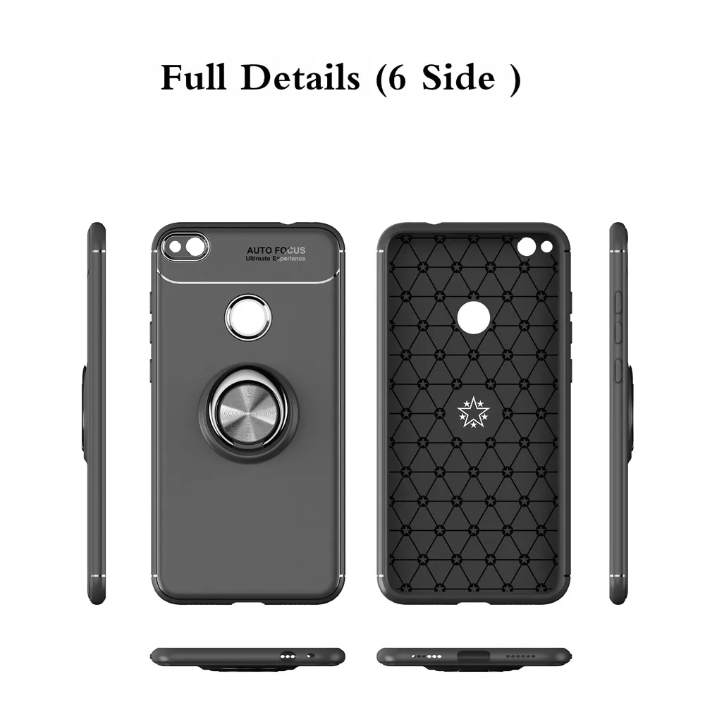 For Huawei P9 P8 lite 2017 360 Magnetic Finger Ring Stand Cover GR3 Honor 8 Ultra Thin Matte Soft TPU Case |