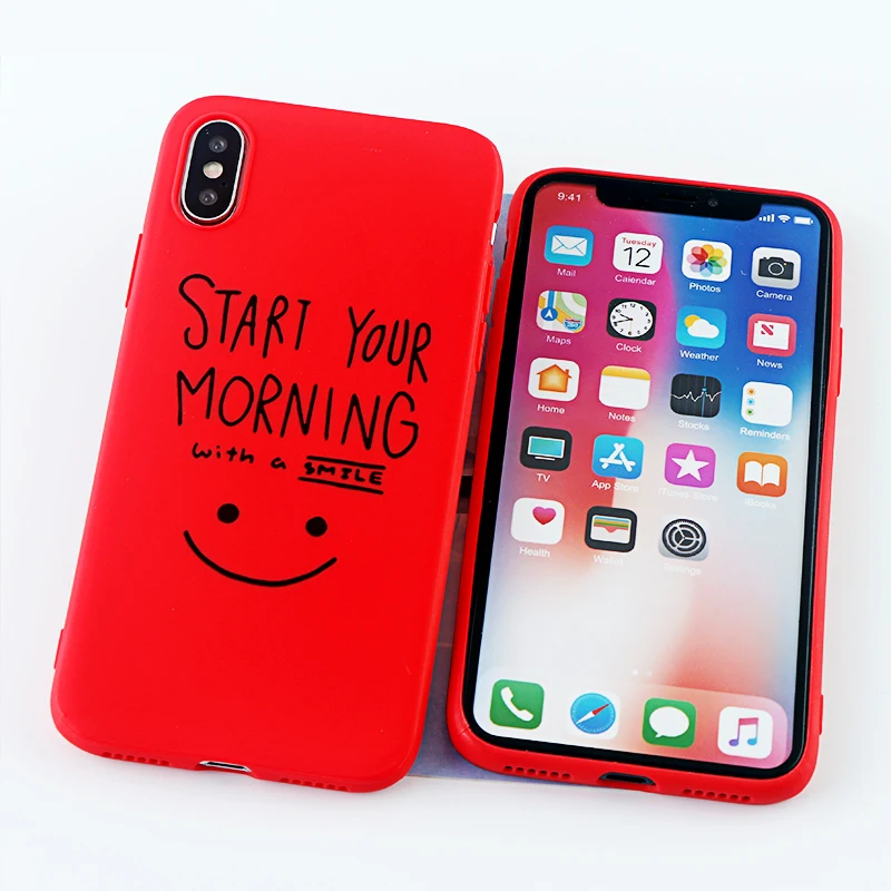 Модные чехлы для телефонов с надписью Улыбка IPhone X XS MAX XR 8 7 6 s Plus мягкие