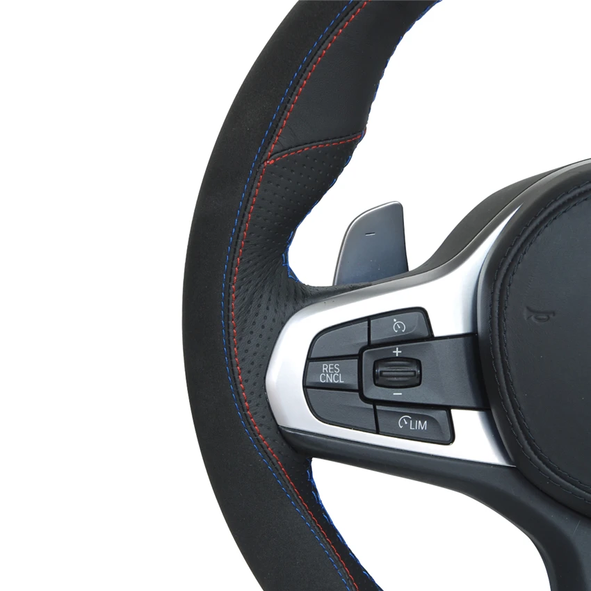 MEWANT черный замшевый кожаный чехол на руль для BMW G30 525i 530i 530d M550i M550d 2017 2018 G32 630i 640i M