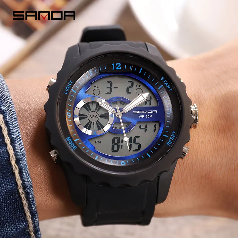 2018 SANDA Militaire Sport Horloge Mannen Waterdichte Elektronische светодиодный Digitale Mannelijke Klok Siliconen 769|Женские