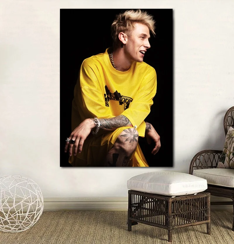 Постер Machine Gun Kelly Картина на холсте настенное искусство домашний декор без рамки