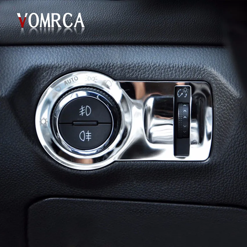 Автомобильные наклейки из нержавеющей стали на крышку переключателя фары для