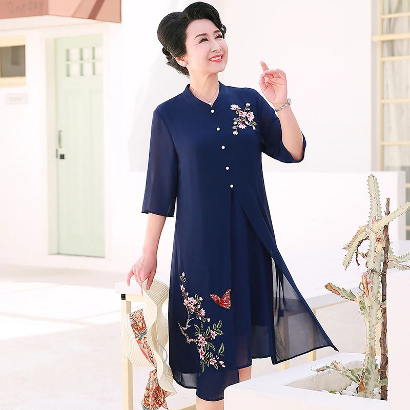 2020 летнее женское новое платье в длинном параграфе свободное шифоновое большого