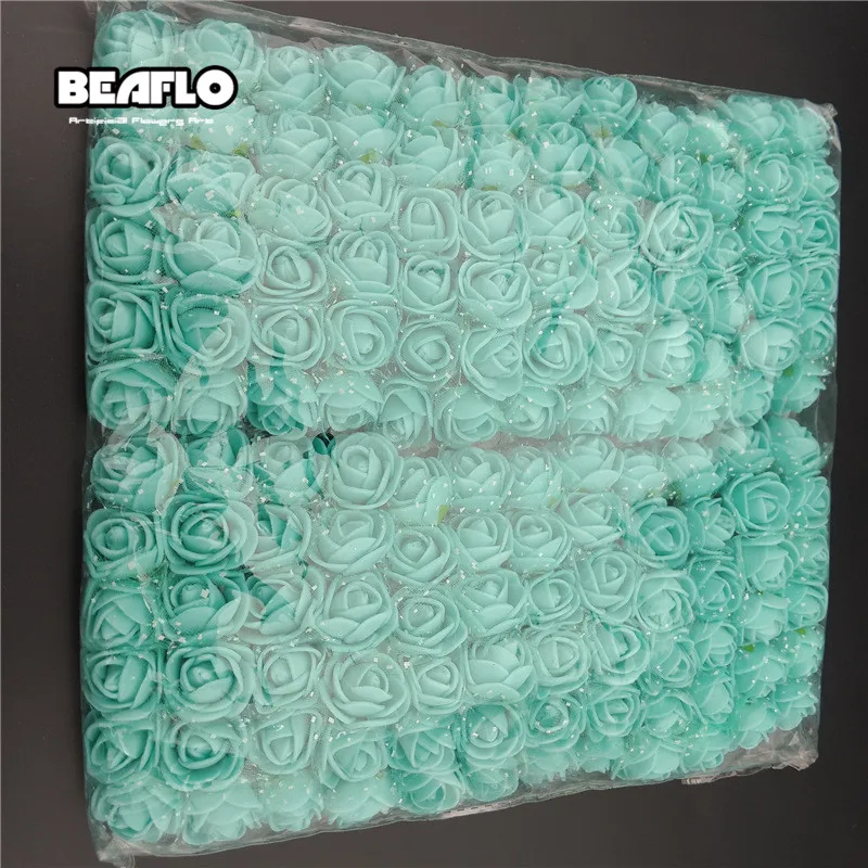 Blue with yarn Искусственные Искусственные цветы из пенопласта для дома, свадебные украшения, аксессуары для самостоятельной сборки, 144 шт. помпоны для венка, декоративные свадебные искусственные цветы - Цвет: Blue with yarn