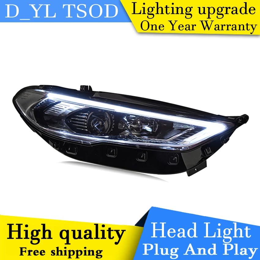 

Car Styling for Ford Mondeo 2017 Headlights fusion LED Headlight DRL Hid Bi Xenon Beam Lens Flash Straight Yellow Turning