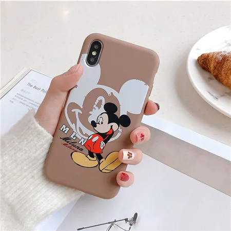 e Чехол SUYACS с милой мультяшной мышкой для iPhone XS Max XR X 6 6S 7 8 Plus, чехол с полным покрытием, карамельный цвет, мягкая задняя крышка из ТПУ для телефона - Цвет: e