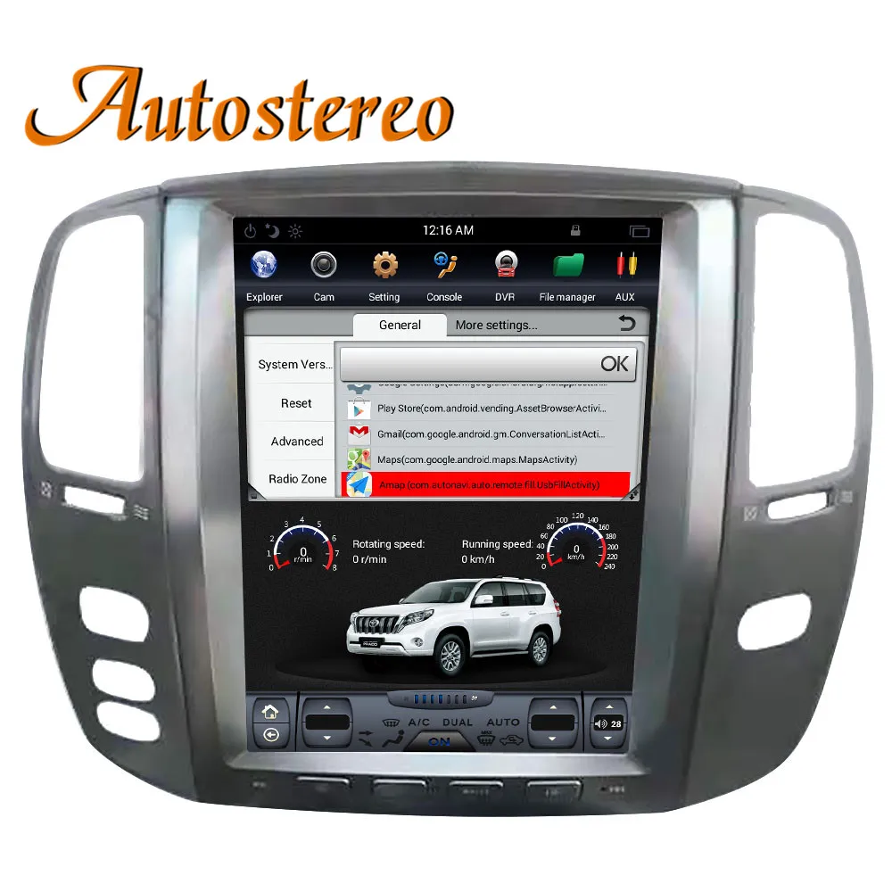 Tesla стиль Android Автомобильный gps навигатор для Lexus LX470 2002-2007 головное устройство Мультимедиа Радио магнитофон без DVD плеера 4K стерео