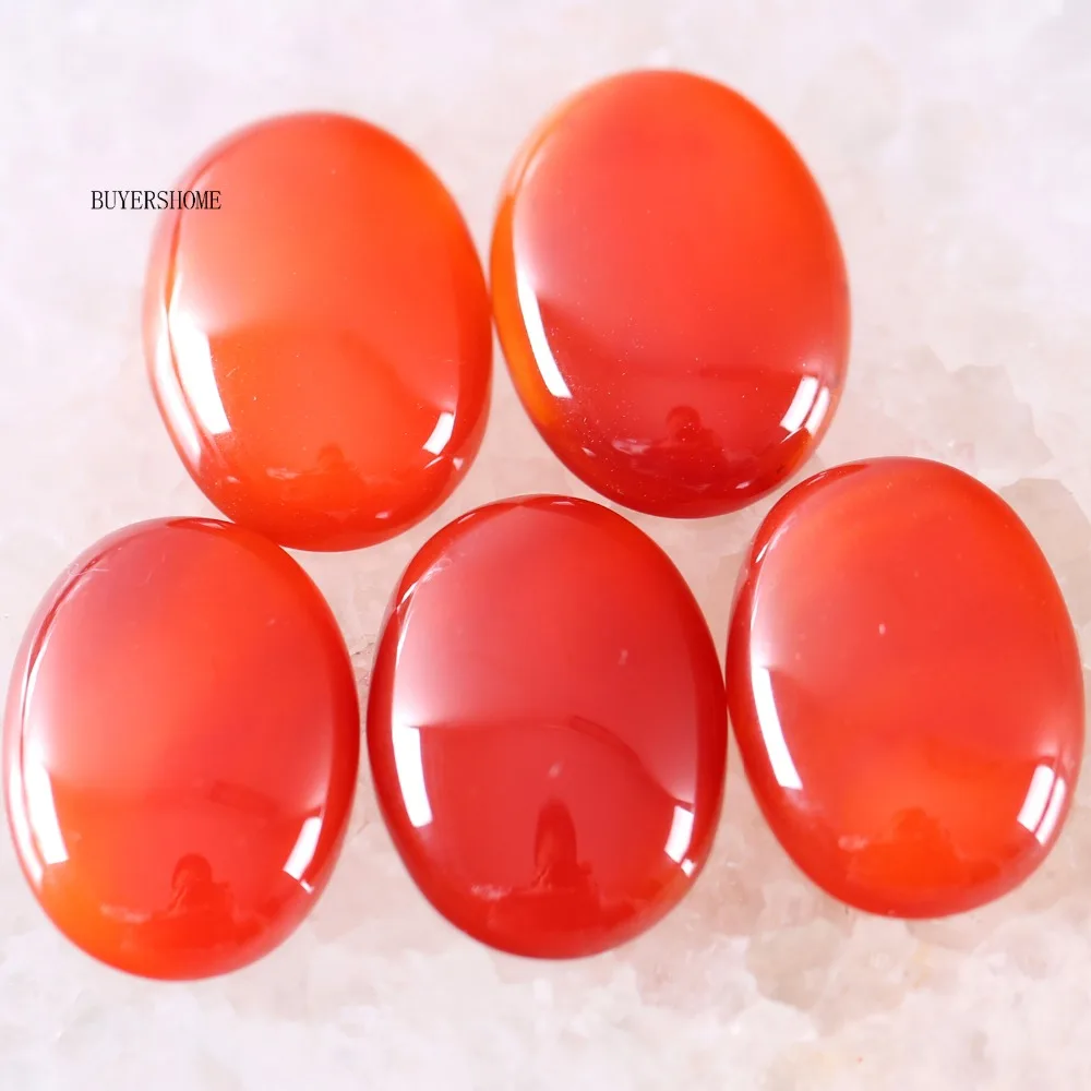 Для изготовления ювелирных изделий ожерелье кулон браслет серьги 18x25 мм и 15x20 мм овальная бусина из натурального камня красный сердолик кабошон 5 шт.
