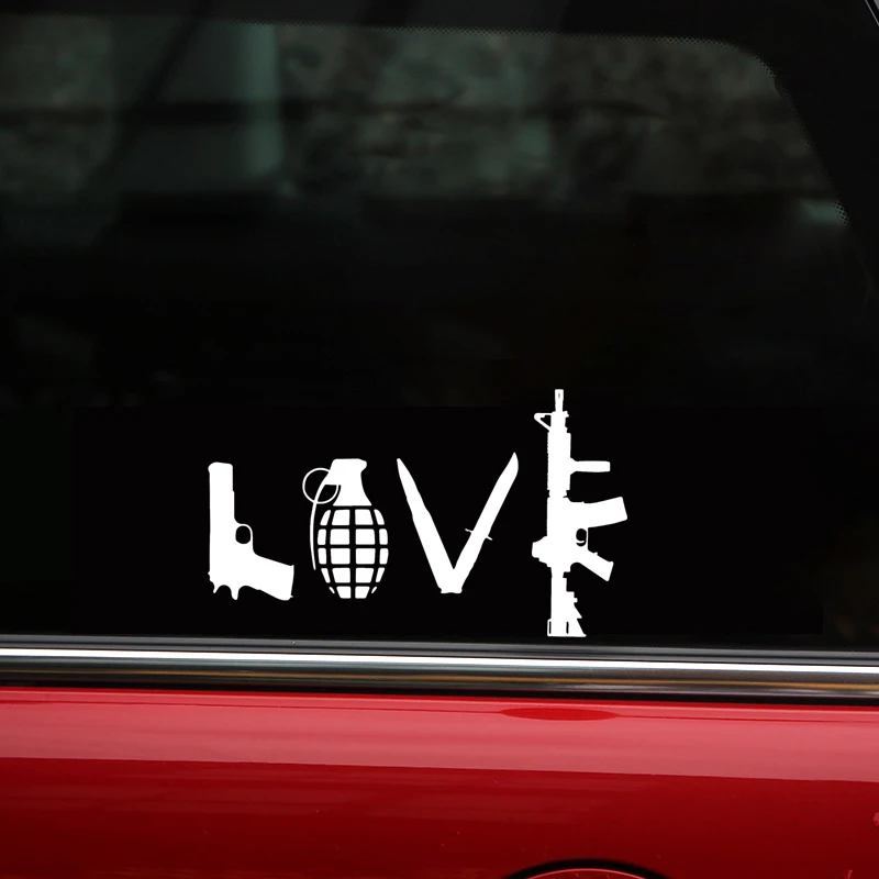 Виниловая наклейка LOVE With Guns для автомобиля ручная граната автомобильные