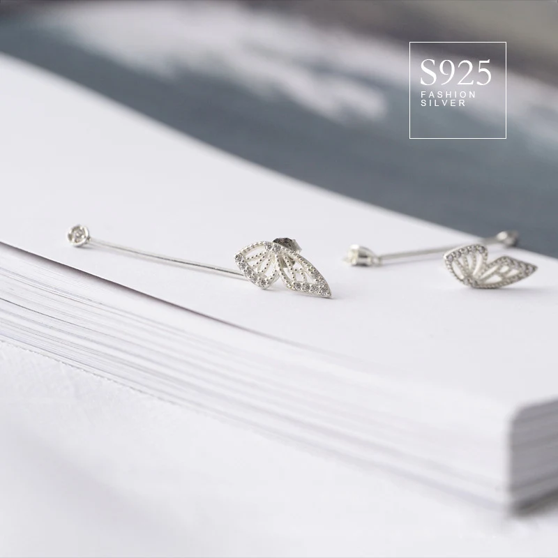 Серьги бабочки S925 с подвеской в виде ювелирные украшения южнокорейском стиле