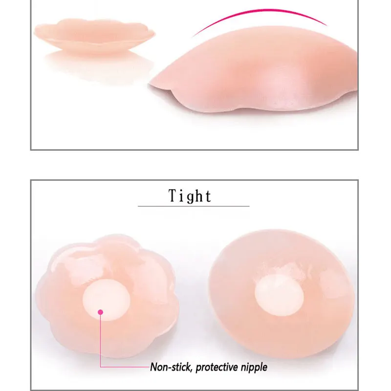 

1 Pair Women Reusable Nipple Cover Self Adhesive Silicone Stickers Women Invisible Bra Strapless Breast Paste Bra Pads