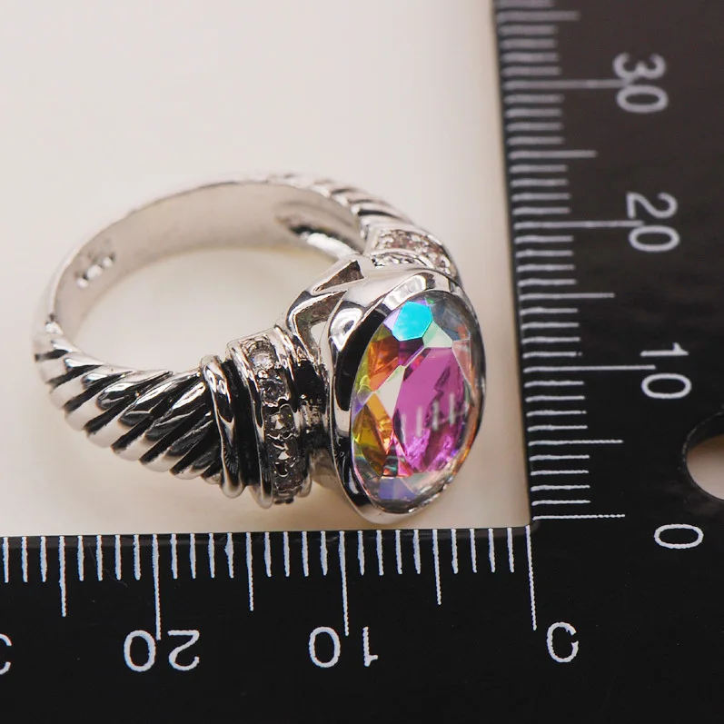 Женское серебряное кольцо с мистическим кристаллом размеры 6 7 8 9 10 F625|ring size|women