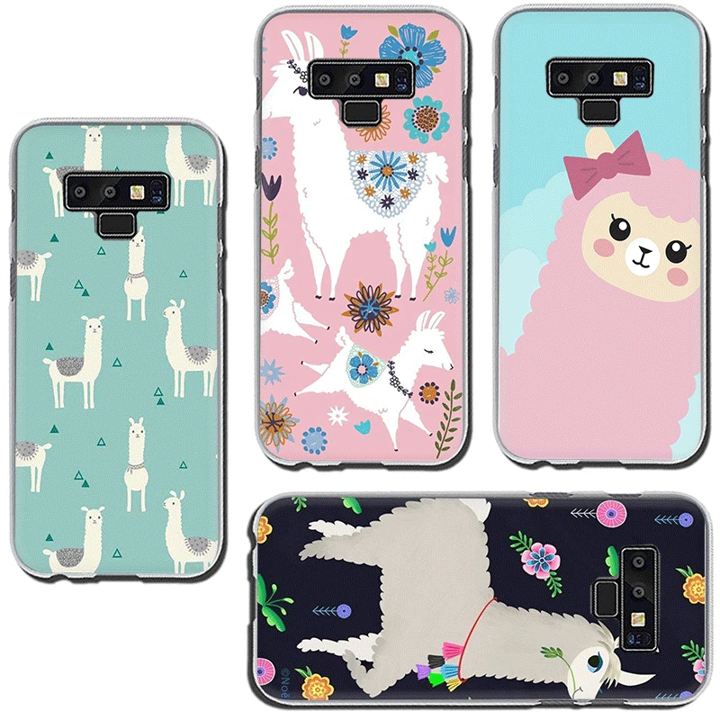 Каваи милый Llama Альпака животные жесткий чехол для телефона Samsung A5 A7 A9 A6 A8 Plus A10s 20s