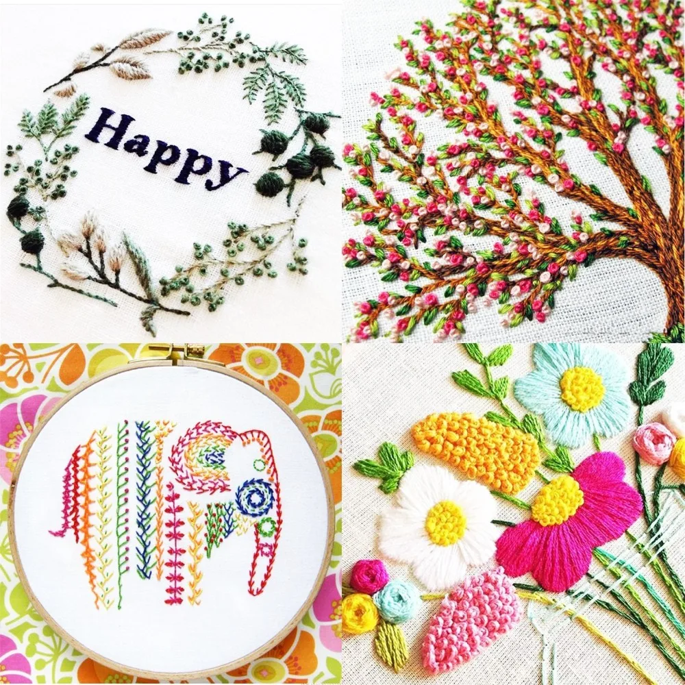 100pcs Random Colors Cross Stitch Floss Rainbow Color Embroidery Threads Sewing For Women DIY Tool | Дом и сад