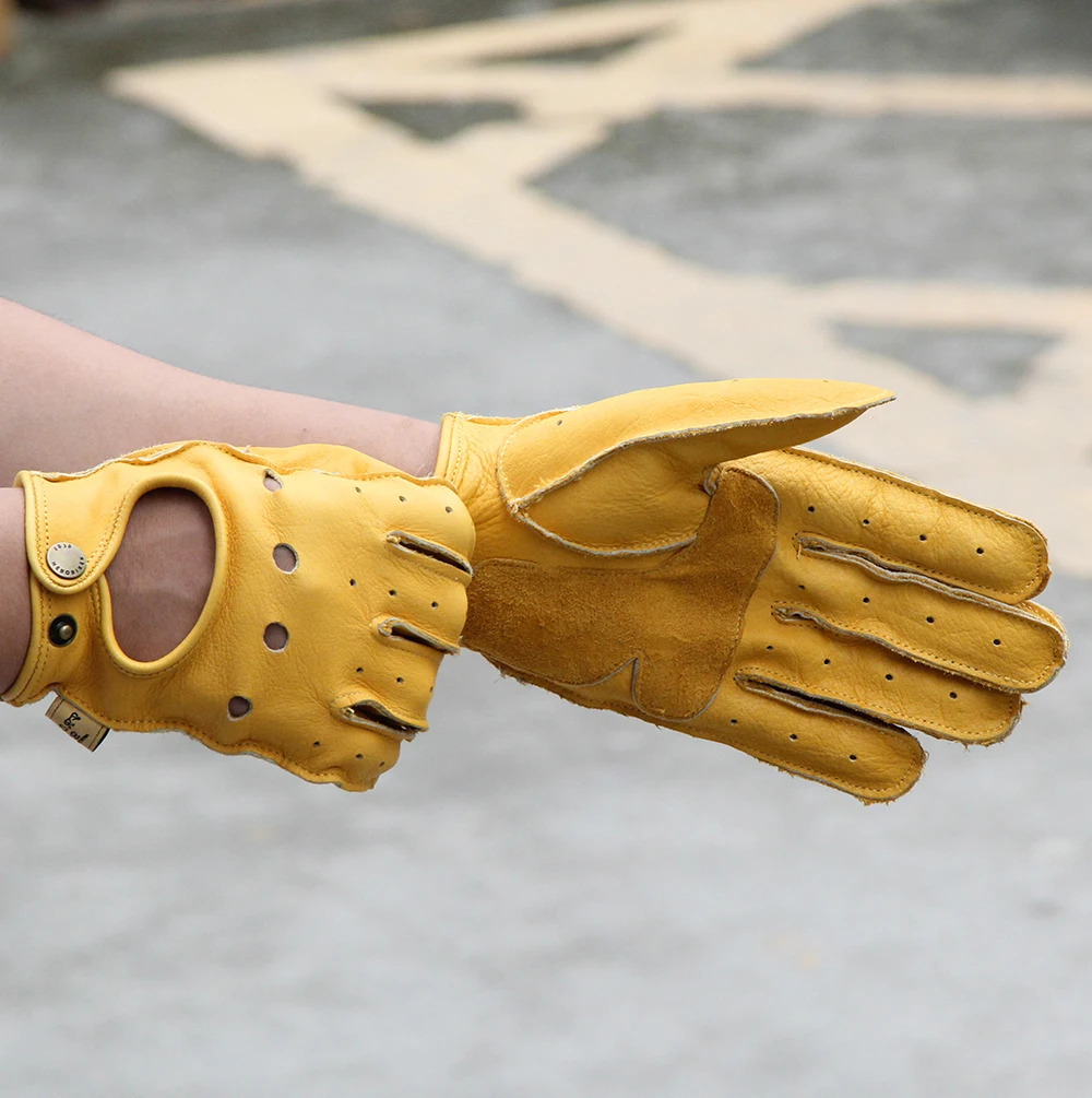 Мотоциклетные Перчатки Guantes мужские коричневые Ретро перчатки мотоциклетные