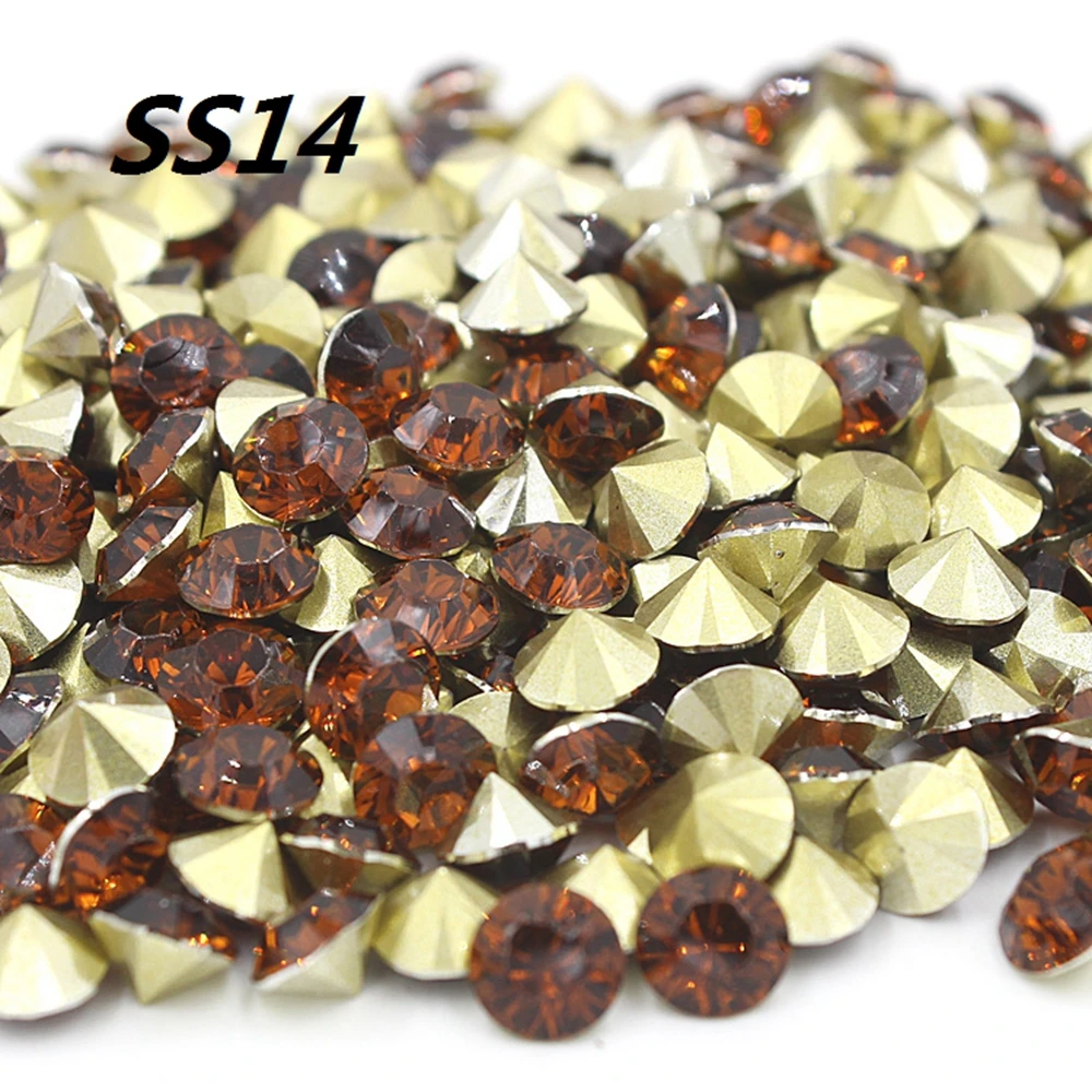 Бесплатная доставка новинка SS14 3 5 мм 720 шт. (5 грубых) коричневые стразы из смолы с