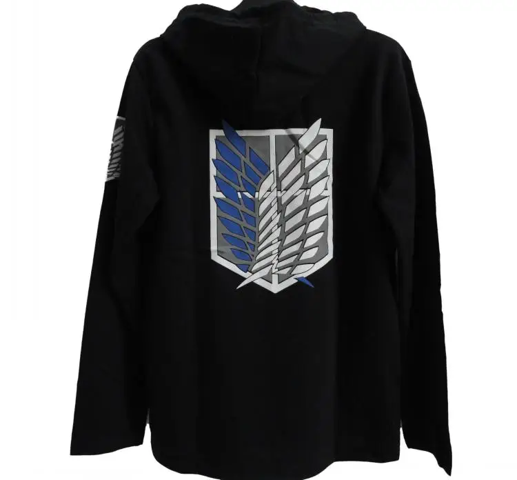 Черный худи с эмблемой легиона разведки для мужчин и женщин Косплей Костюм Аниме