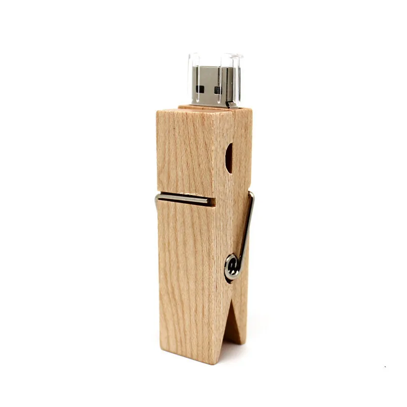 USB флеш накопитель с деревянным зажимом 4/8/16/32/64 ГБ|USB флэш-накопители| |