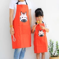 cartoon apron parent child apron cuff kit kitchen diy baking painting pinafore waterproof children baby clothing bibs