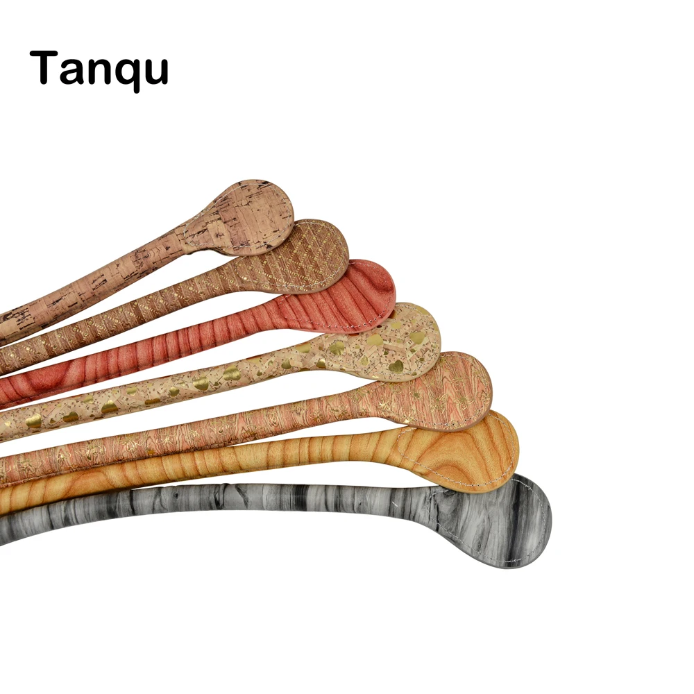 TANQU Short Long Wood Grain Pattern Handle for Obag Classic Mini PU Faux Leather handle O Bag Women Shoulder Handbag|handles obag|handles o bagso bag