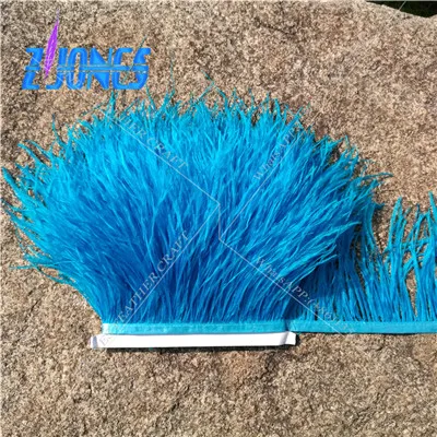 turquoise 10 ярдов/партия 10-15 см черный натуральный Плюмаж из страусиного пера бахрома отделка ленты для юбки/платья/костюм украшения DIY - Цвет: turquoise