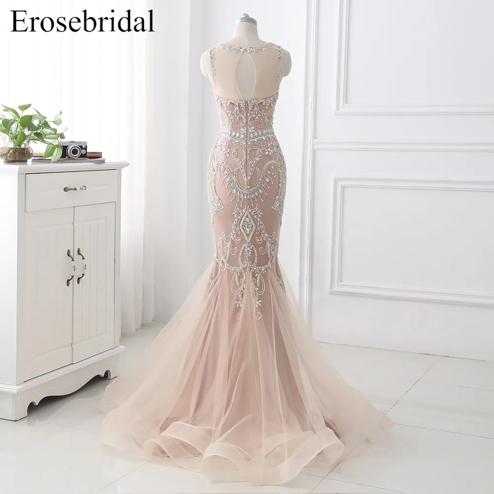 Erosebridal, роскошное вечернее платье, длинное,, розовое, Русалка, вечернее платье, вечерние, с вырезом, длинное, Froaml, женское платье со шлейфом, на молнии