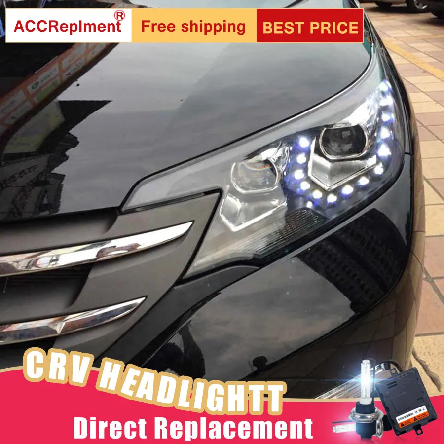 2Pcs LED Headlights For Honda CRV 2012-2014 led car lights Angel eyes xenon HID KIT Fog Daytime Running Lights | Автомобили и
