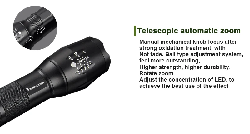 4 Светодиодный светильник taschenlampe 3800LM 5-Mode linterna XM-L T6 светодиодный светильник-вспышка Zoomable Focus Torche zaklamp ручной светильник 18650 или 3* AAA